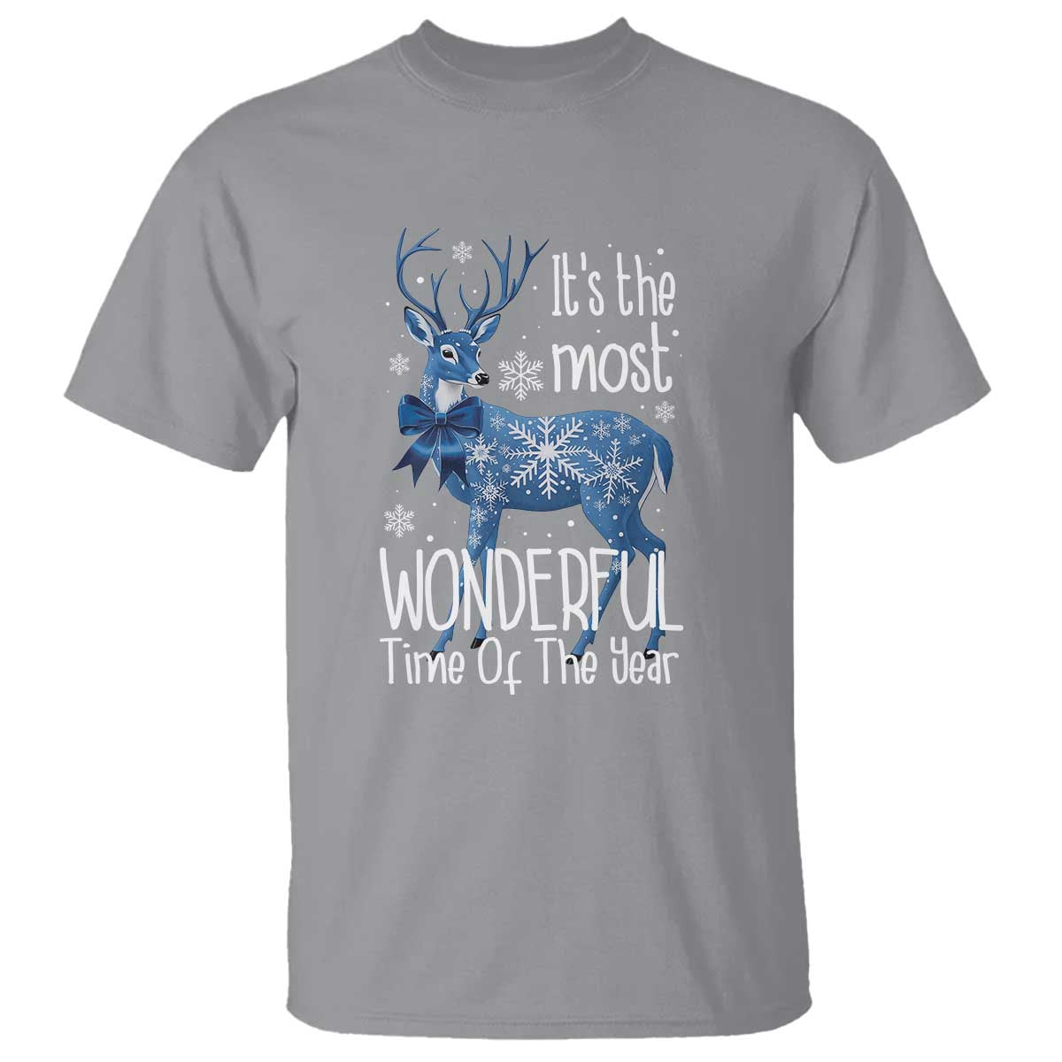 Chrismtas Reindeer Coquette T Shirt It's The Most Wonderful Time Of The Year - Wonder Print Shop