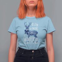 Chrismtas Reindeer Coquette T Shirt For Women It's The Most Wonderful Time Of The Year - Wonder Print Shop