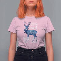 Chrismtas Reindeer Coquette T Shirt For Women It's The Most Wonderful Time Of The Year - Wonder Print Shop