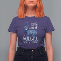 Chrismtas Reindeer Coquette T Shirt For Women It's The Most Wonderful Time Of The Year - Wonder Print Shop