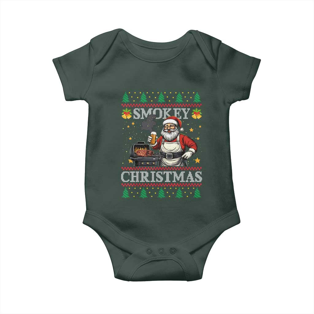 Funny Xmas Grilling Baby Onesie Smokey Christmas BBQ Santa Grill Roast On Smoker