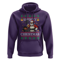 Funny Xmas Grilling Hoodie Smokey Christmas BBQ Santa Grill Roast On Smoker