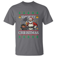 Funny Xmas Grilling T Shirt Smokey Christmas BBQ Santa Grill Roast On Smoker - Wonder Print Shop