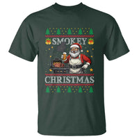 Funny Xmas Grilling T Shirt Smokey Christmas BBQ Santa Grill Roast On Smoker - Wonder Print Shop