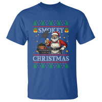 Funny Xmas Grilling T Shirt Smokey Christmas BBQ Santa Grill Roast On Smoker - Wonder Print Shop
