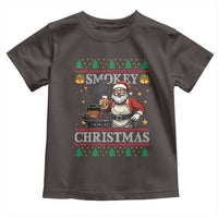 Funny Xmas Grilling Toddler T Shirt Smokey Christmas BBQ Santa Grill Roast On Smoker