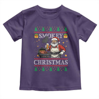 Funny Xmas Grilling Toddler T Shirt Smokey Christmas BBQ Santa Grill Roast On Smoker