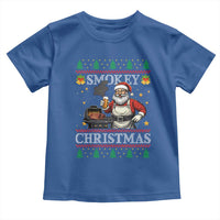 Funny Xmas Grilling Toddler T Shirt Smokey Christmas BBQ Santa Grill Roast On Smoker