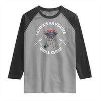 Funny Xmas Grilling Raglan Shirt Santa's Favorite Grill Chelf BBQ