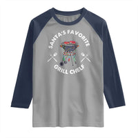 Funny Xmas Grilling Raglan Shirt Santa's Favorite Grill Chelf BBQ