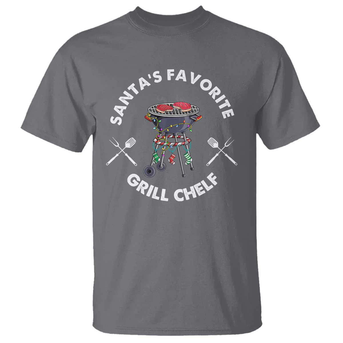 Funny Xmas Grilling T Shirt Santa's Favorite Grill Chelf BBQ - Wonder Print Shop