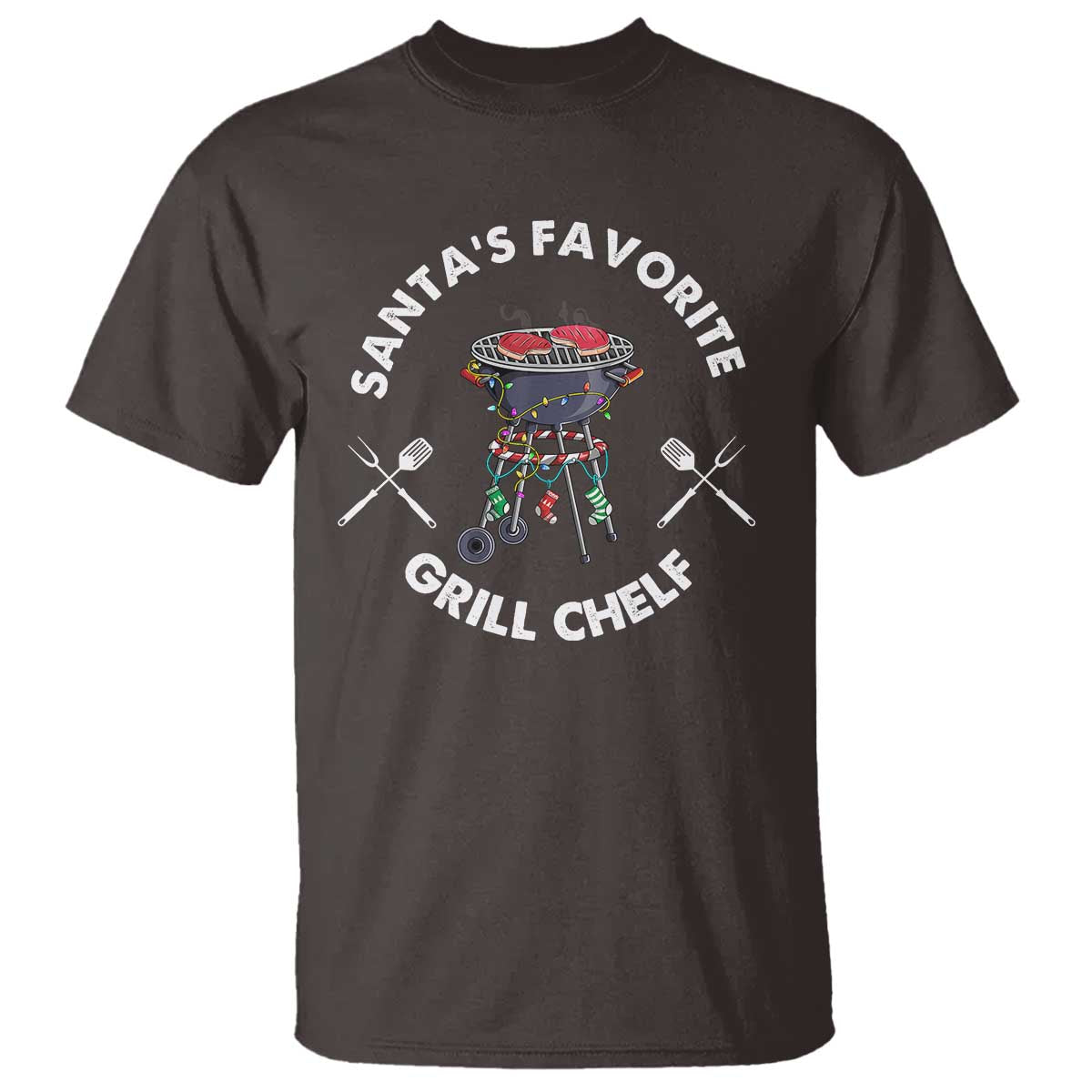 Funny Xmas Grilling T Shirt Santa's Favorite Grill Chelf BBQ - Wonder Print Shop
