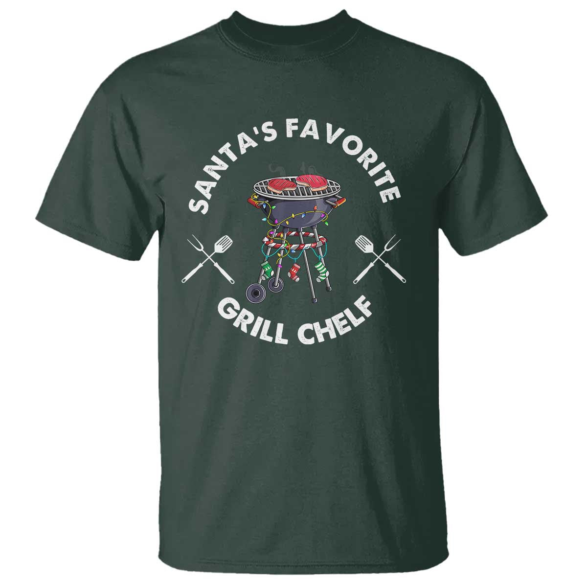 Funny Xmas Grilling T Shirt Santa's Favorite Grill Chelf BBQ - Wonder Print Shop