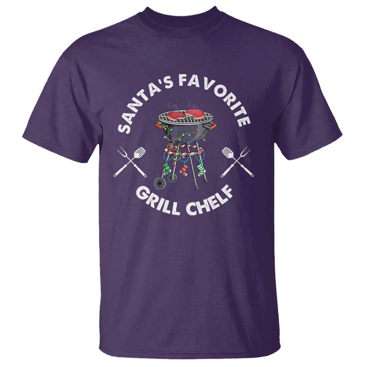 Funny Xmas Grilling T Shirt Santa's Favorite Grill Chelf BBQ - Wonder Print Shop
