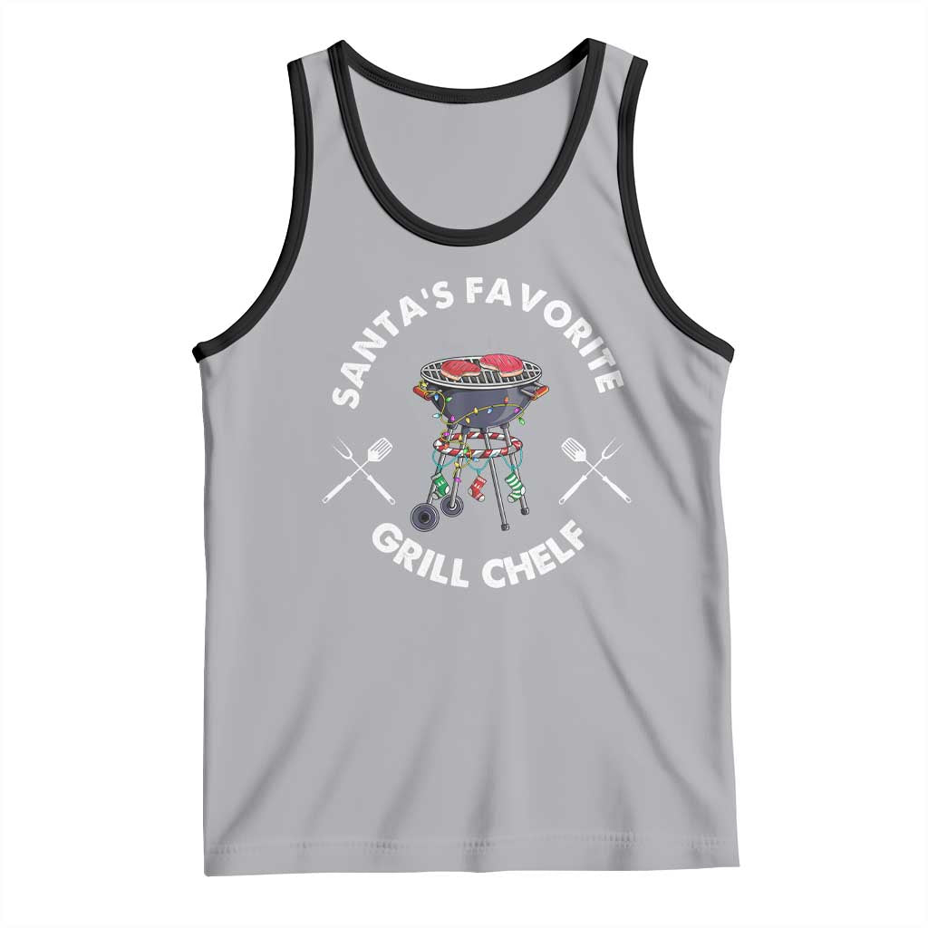 Funny Xmas Grilling Tank Top Santa's Favorite Grill Chelf BBQ