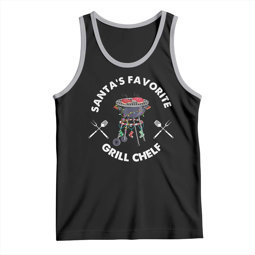 Funny Xmas Grilling Tank Top Santa's Favorite Grill Chelf BBQ