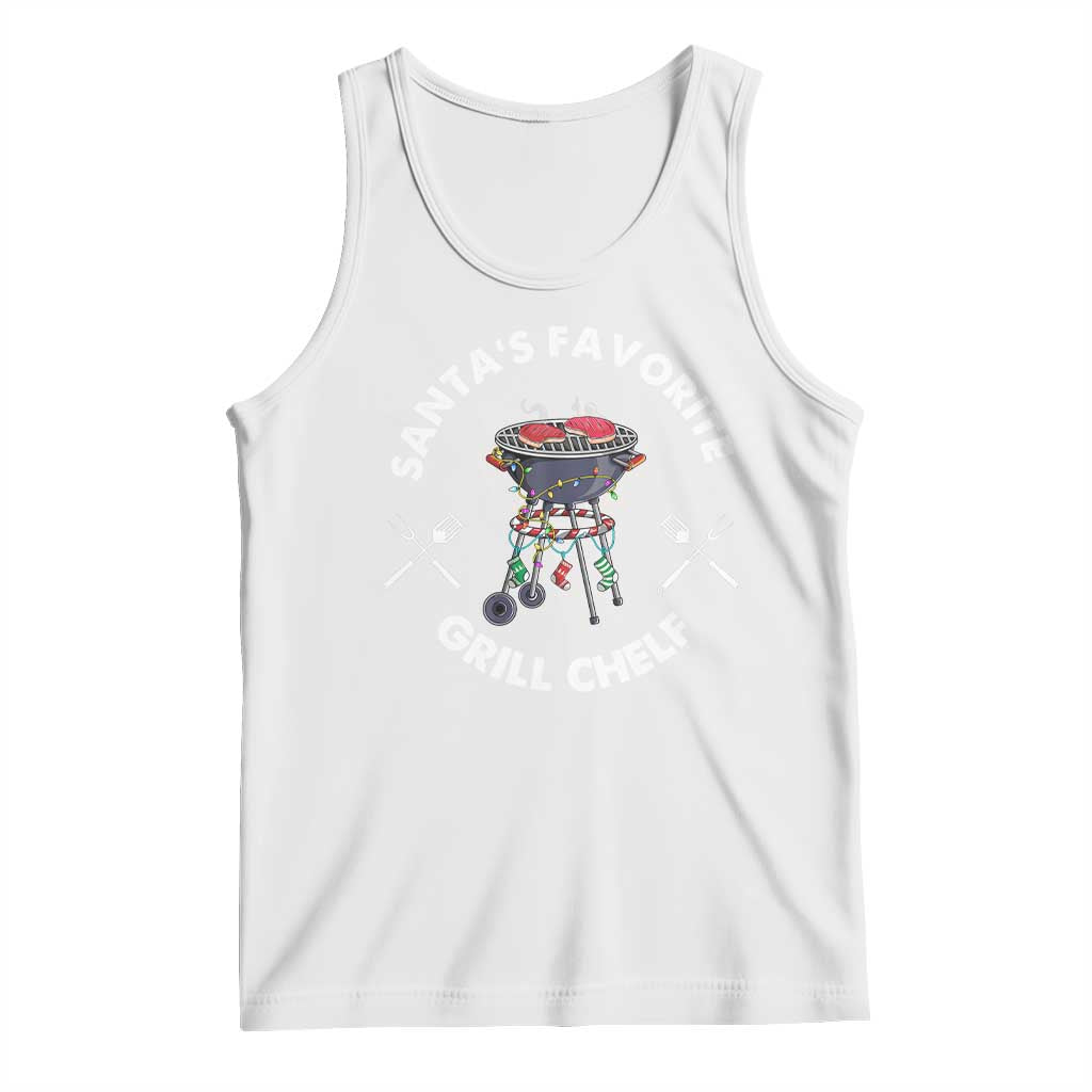 Funny Xmas Grilling Tank Top Santa's Favorite Grill Chelf BBQ