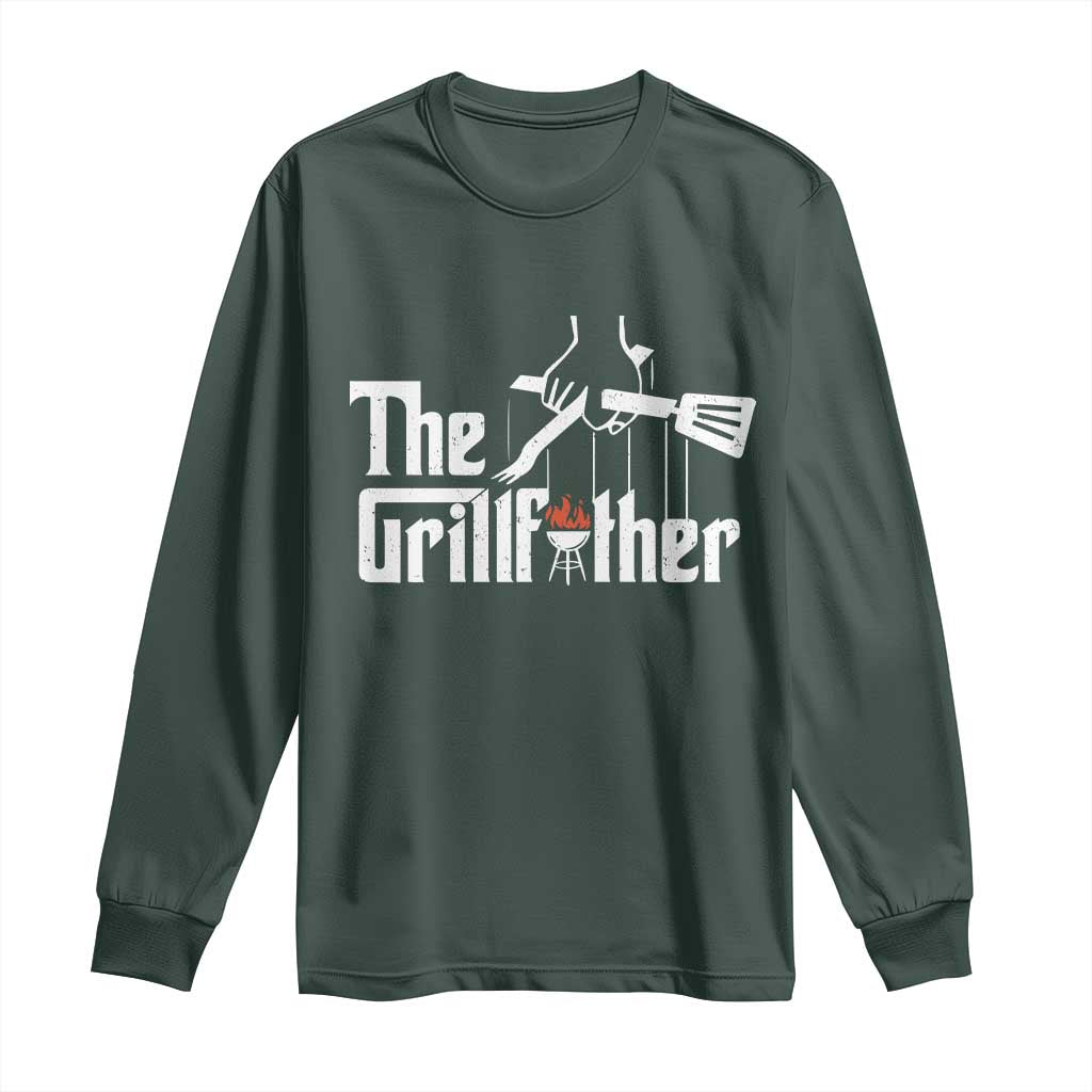 Funny Grill Dad Long Sleeve Shirt The Grillfather BBQ Party Grilling