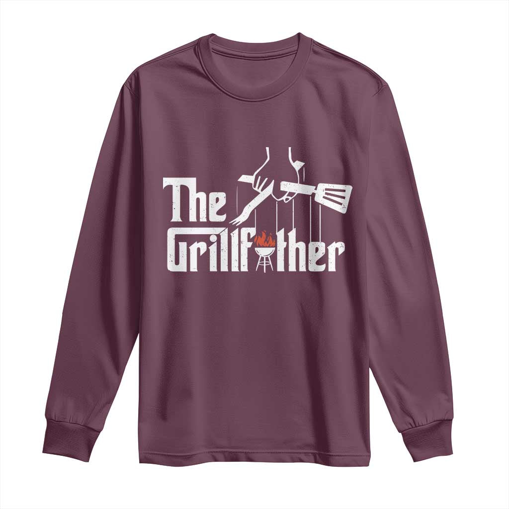 Funny Grill Dad Long Sleeve Shirt The Grillfather BBQ Party Grilling