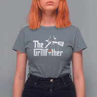 Funny Grill Dad T Shirt For Women The Grillfather BBQ Party Grilling - Wonder Print Shop