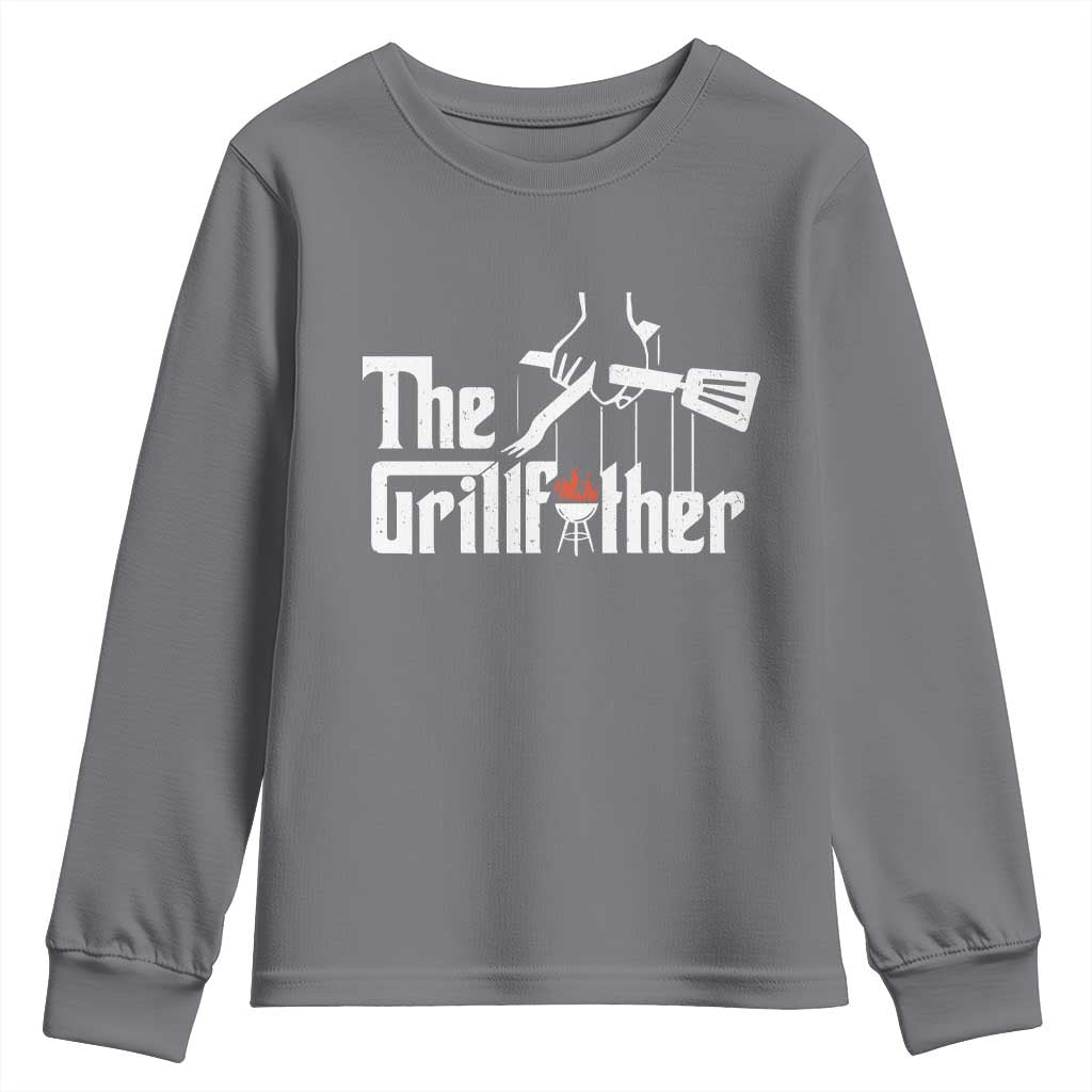 Funny Grill Dad Youth Sweatshirt The Grillfather BBQ Party Grilling
