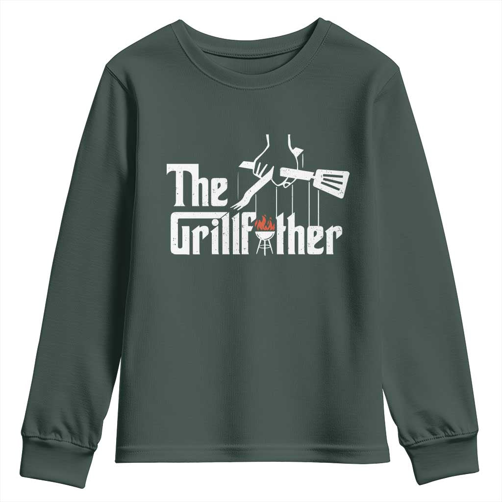 Funny Grill Dad Youth Sweatshirt The Grillfather BBQ Party Grilling