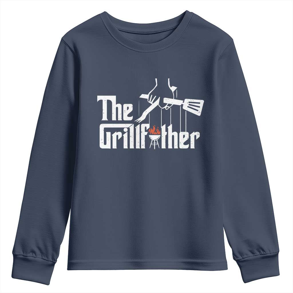 Funny Grill Dad Youth Sweatshirt The Grillfather BBQ Party Grilling