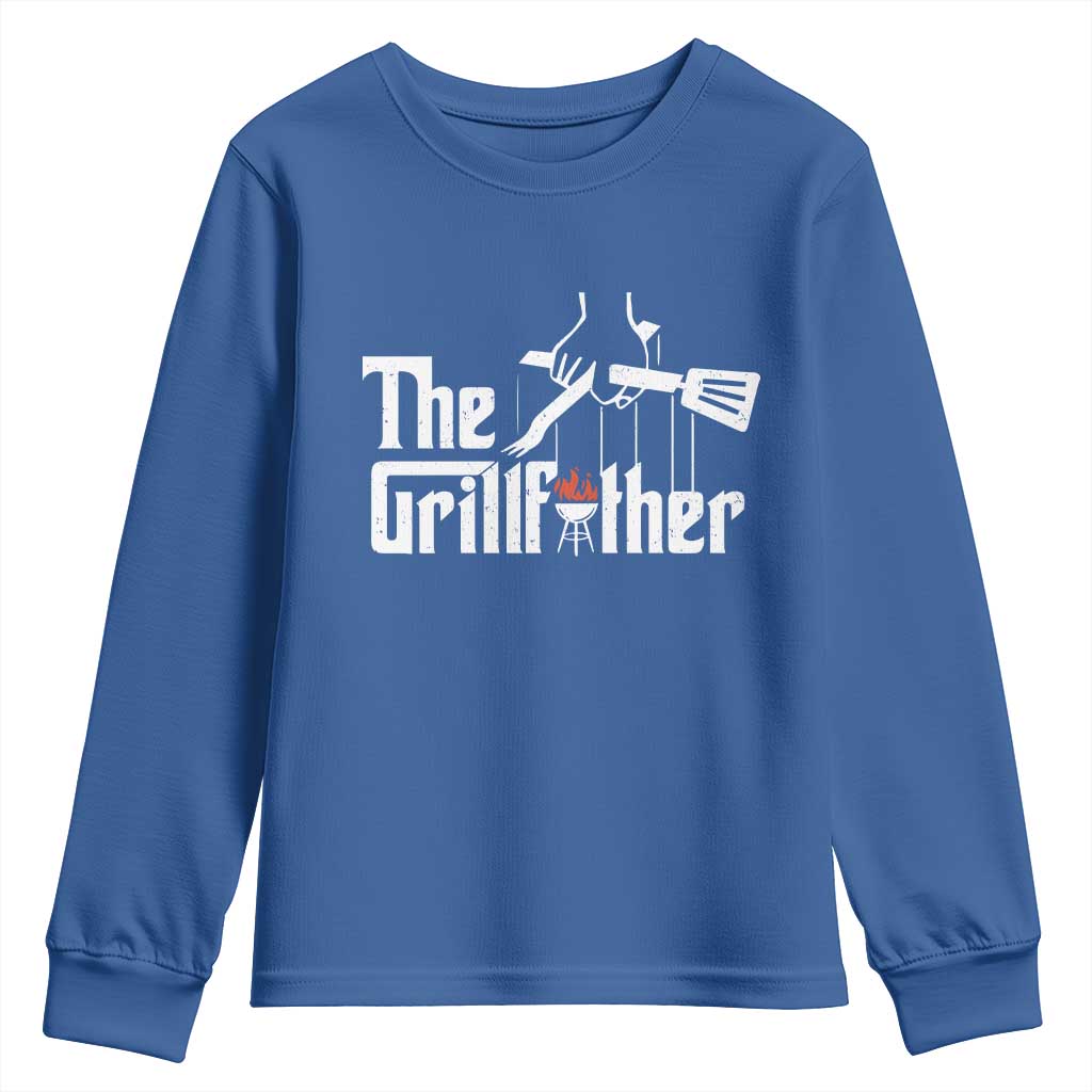 Funny Grill Dad Youth Sweatshirt The Grillfather BBQ Party Grilling
