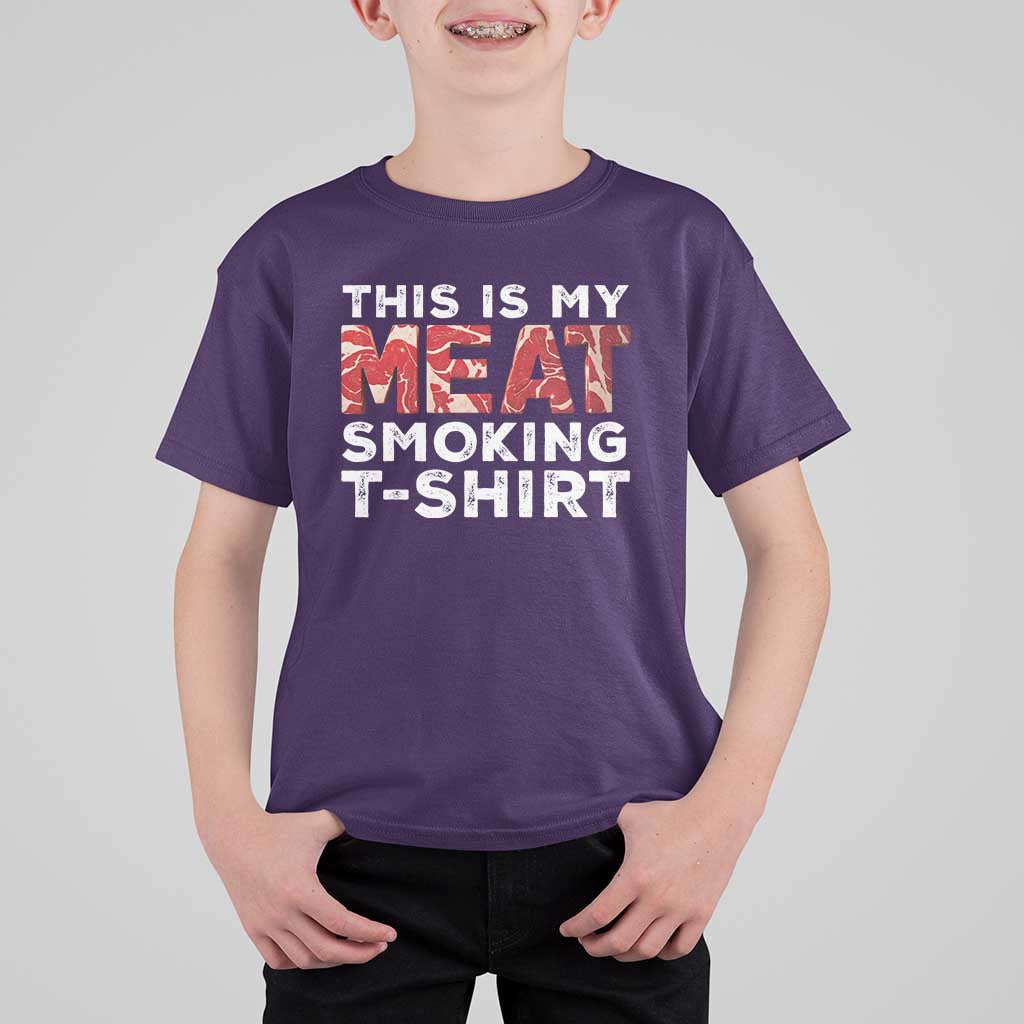 Funny This Is My Meat Smoking T Shirt For Kid Grilling BBQ Lover
