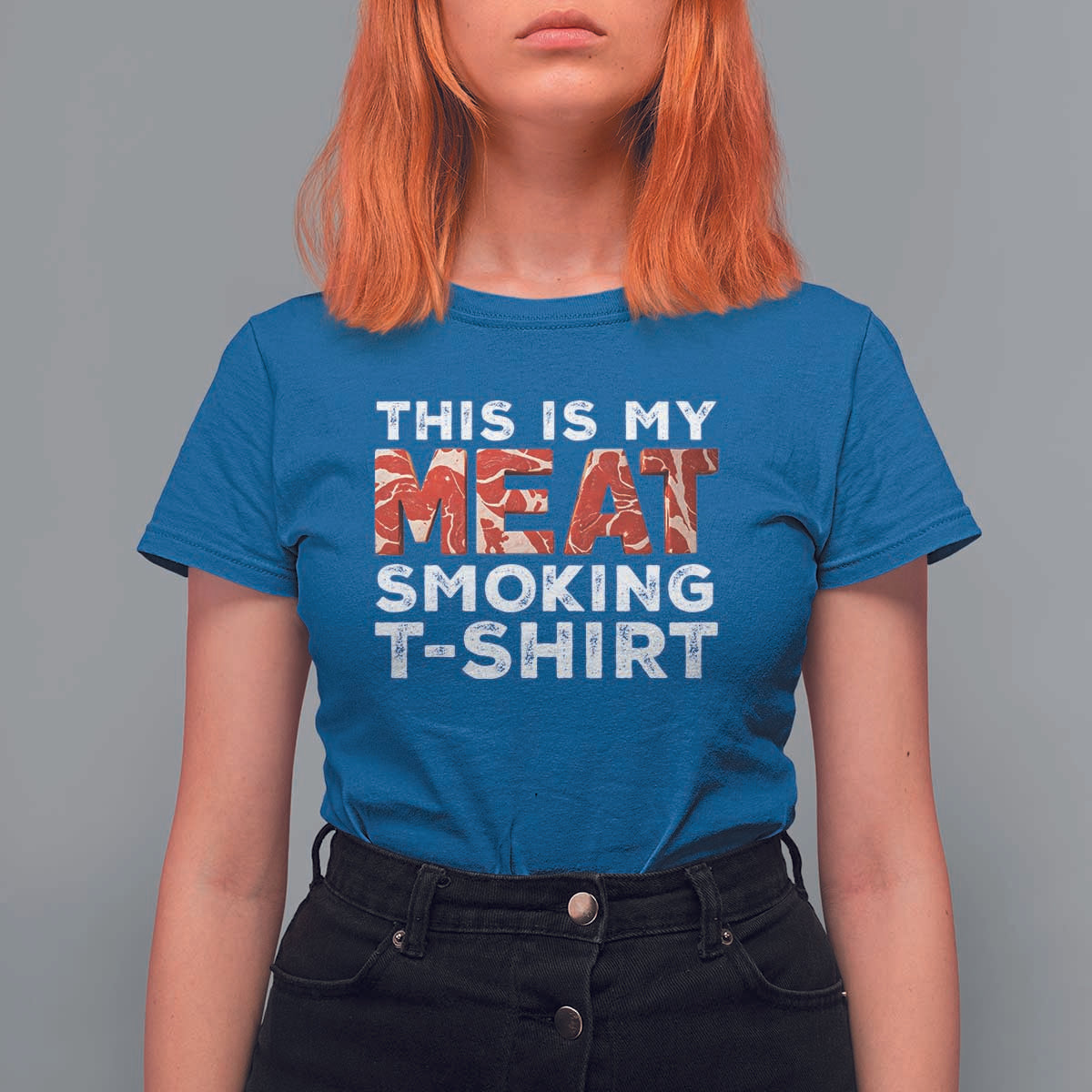 Funny This Is My Meat Smoking T Shirt For Women Grilling BBQ Lover - Wonder Print Shop