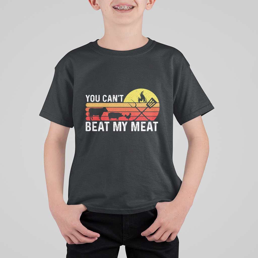 Funny BBQ Grilling T Shirt For Kid You Can't Beat My Meat