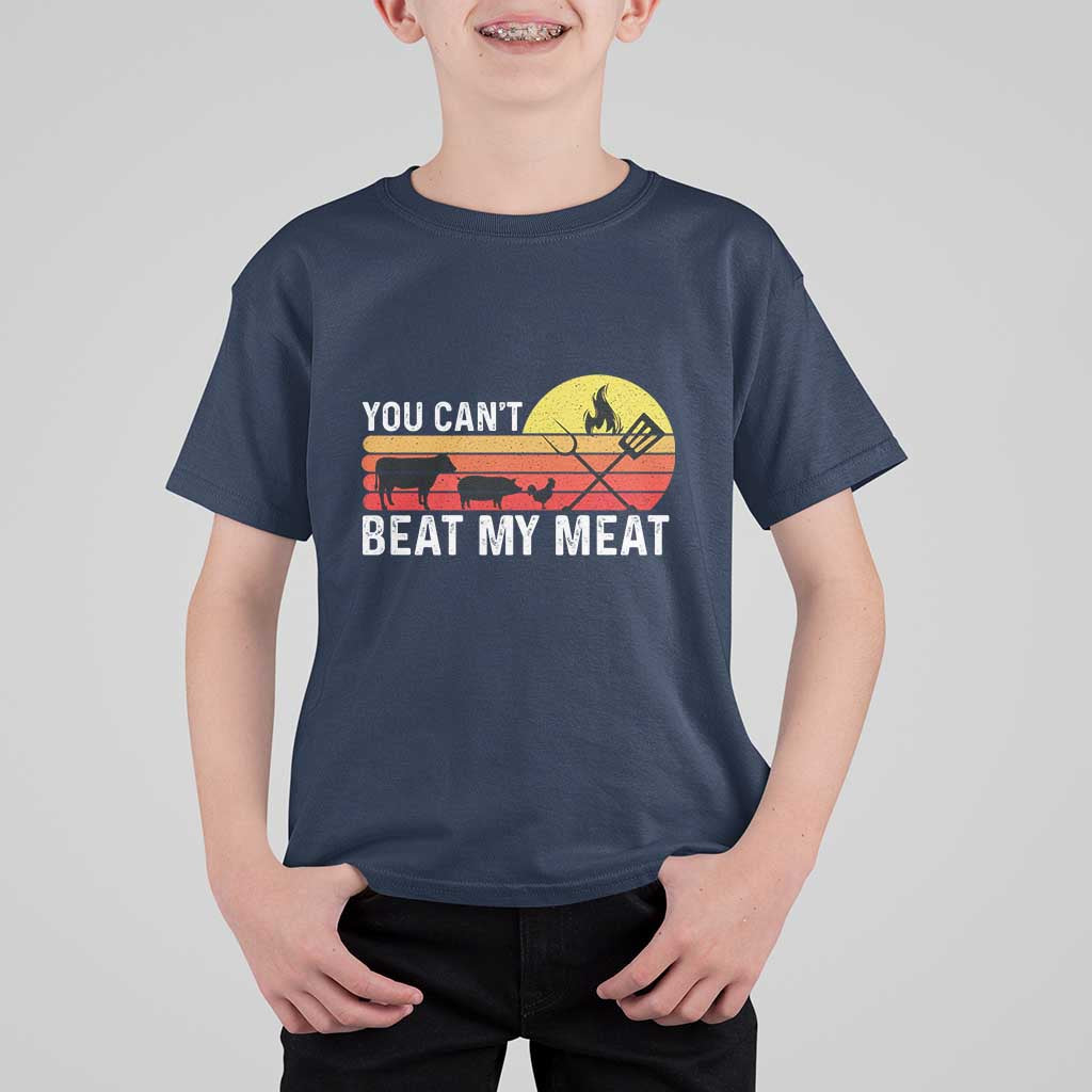 Funny BBQ Grilling T Shirt For Kid You Can't Beat My Meat