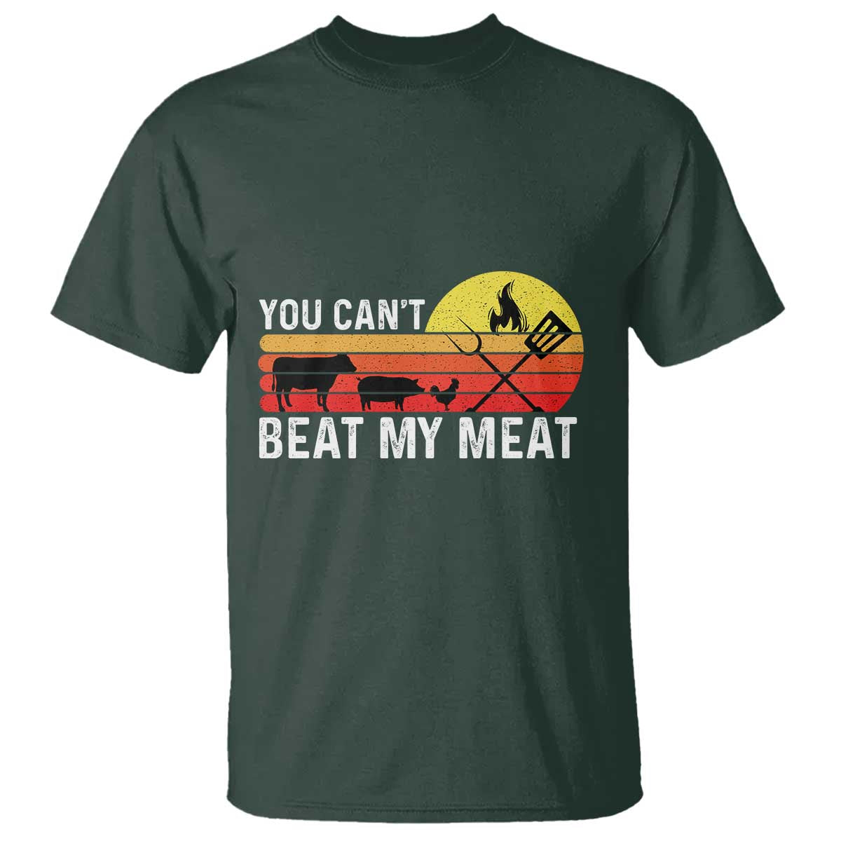Funny BBQ Grilling T Shirt You Can't Beat My Meat - Wonder Print Shop
