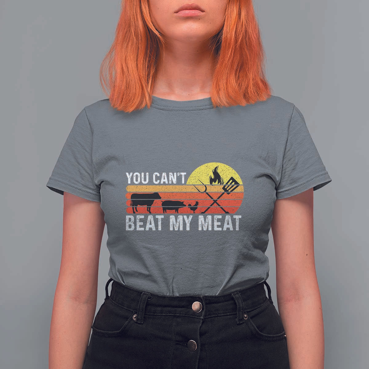Funny BBQ Grilling T Shirt For Women You Can't Beat My Meat - Wonder Print Shop
