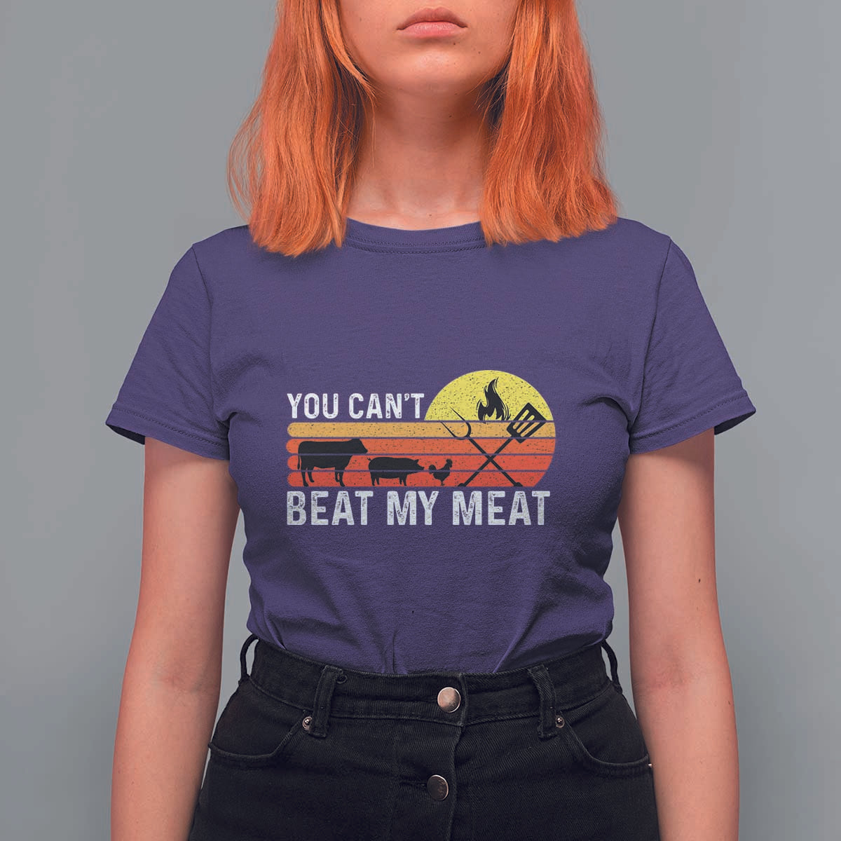 Funny BBQ Grilling T Shirt For Women You Can't Beat My Meat - Wonder Print Shop