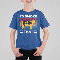 Funny I'd Smoke That T Shirt For Kid Grilling BBQ Weed Retro