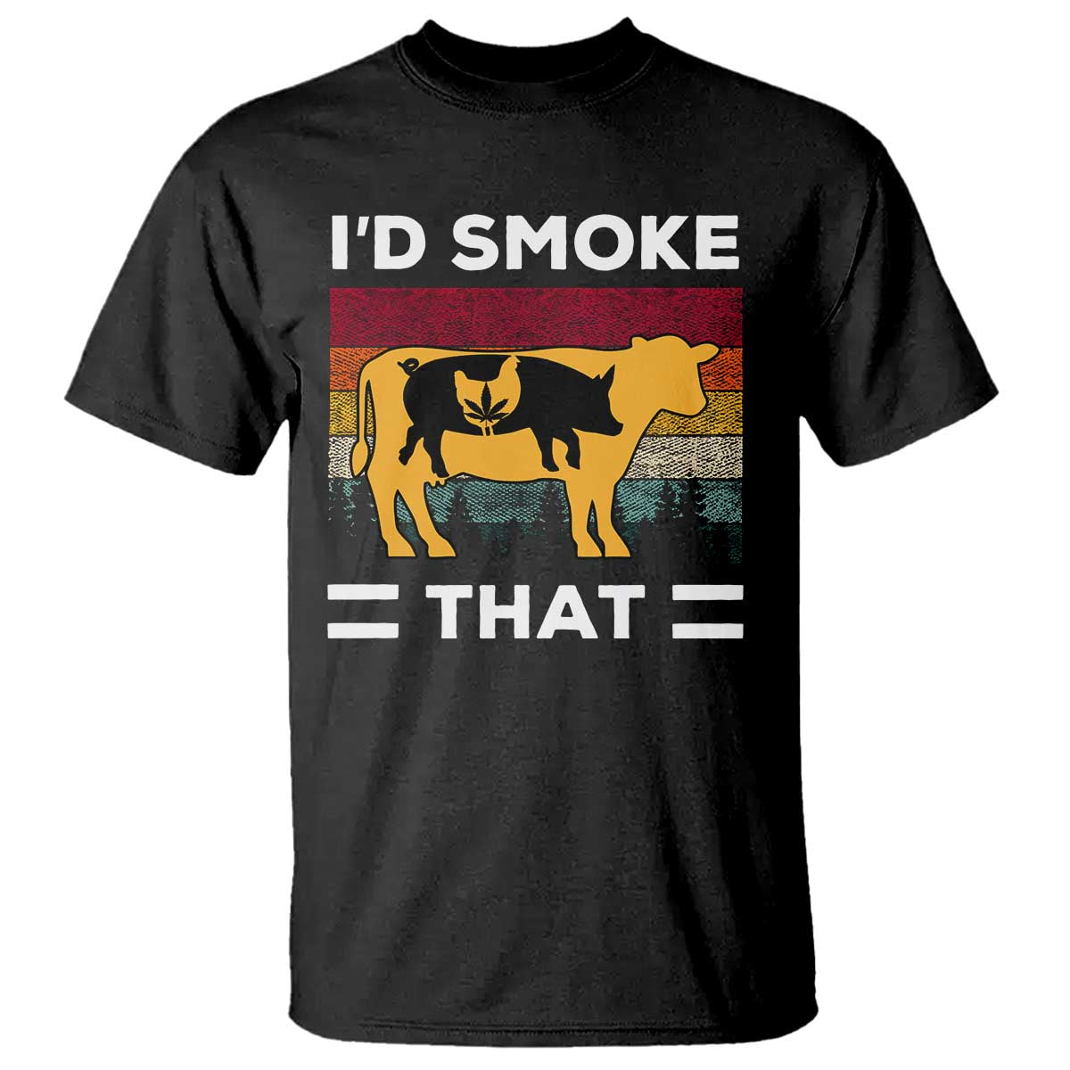 Funny I'd Smoke That T Shirt Grilling BBQ Weed Retro - Wonder Print Shop