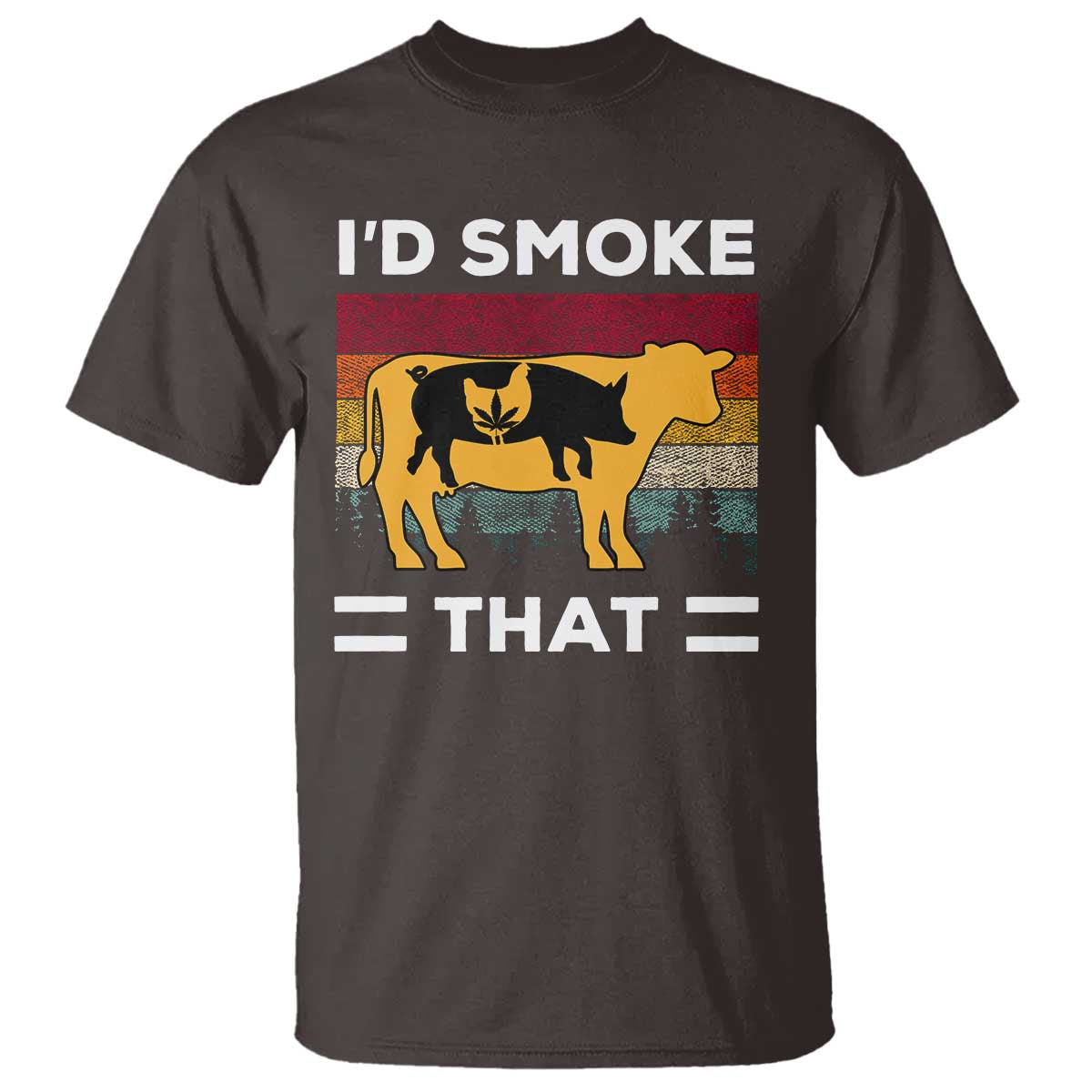 Funny I'd Smoke That T Shirt Grilling BBQ Weed Retro - Wonder Print Shop