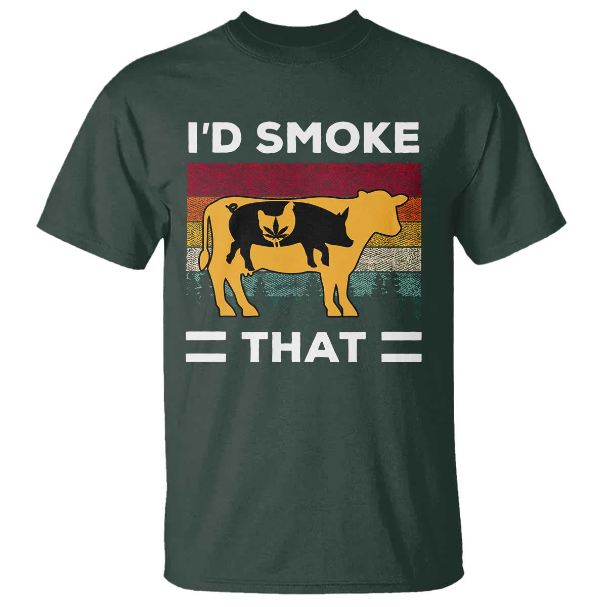 Funny I'd Smoke That T Shirt Grilling BBQ Weed Retro - Wonder Print Shop