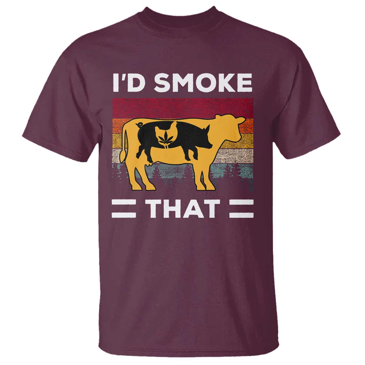 Funny I'd Smoke That T Shirt Grilling BBQ Weed Retro - Wonder Print Shop
