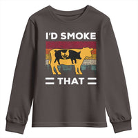 Funny I'd Smoke That Youth Sweatshirt Grilling BBQ Weed Retro