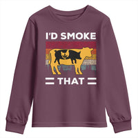 Funny I'd Smoke That Youth Sweatshirt Grilling BBQ Weed Retro