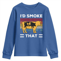 Funny I'd Smoke That Youth Sweatshirt Grilling BBQ Weed Retro