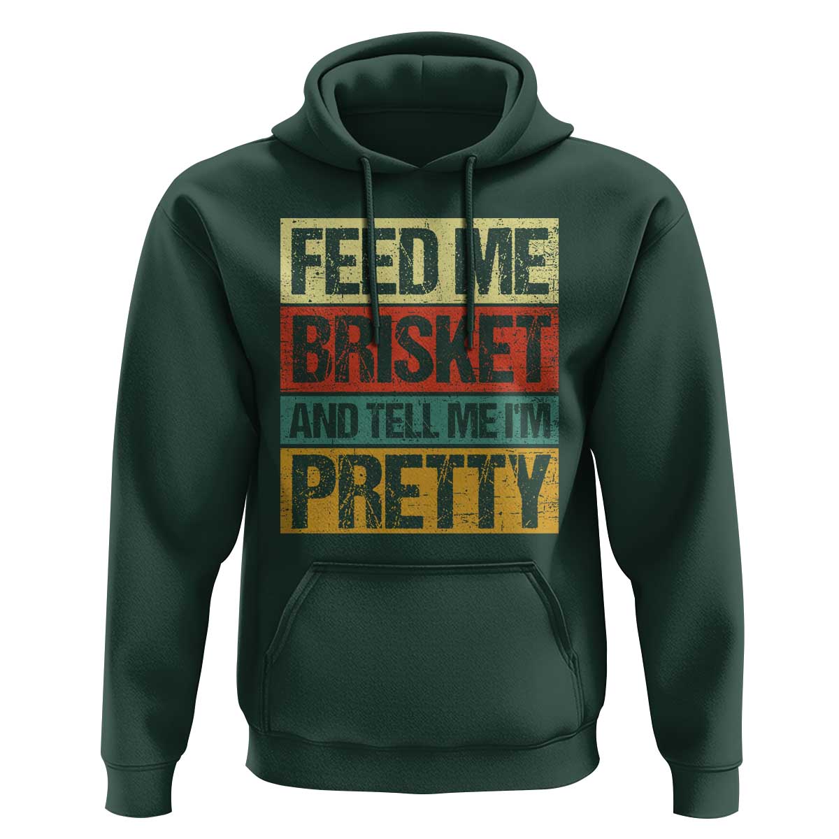 Funny Pitmaster BBQ Hoodie Feed Me Brisket Retro Smoker Grilling