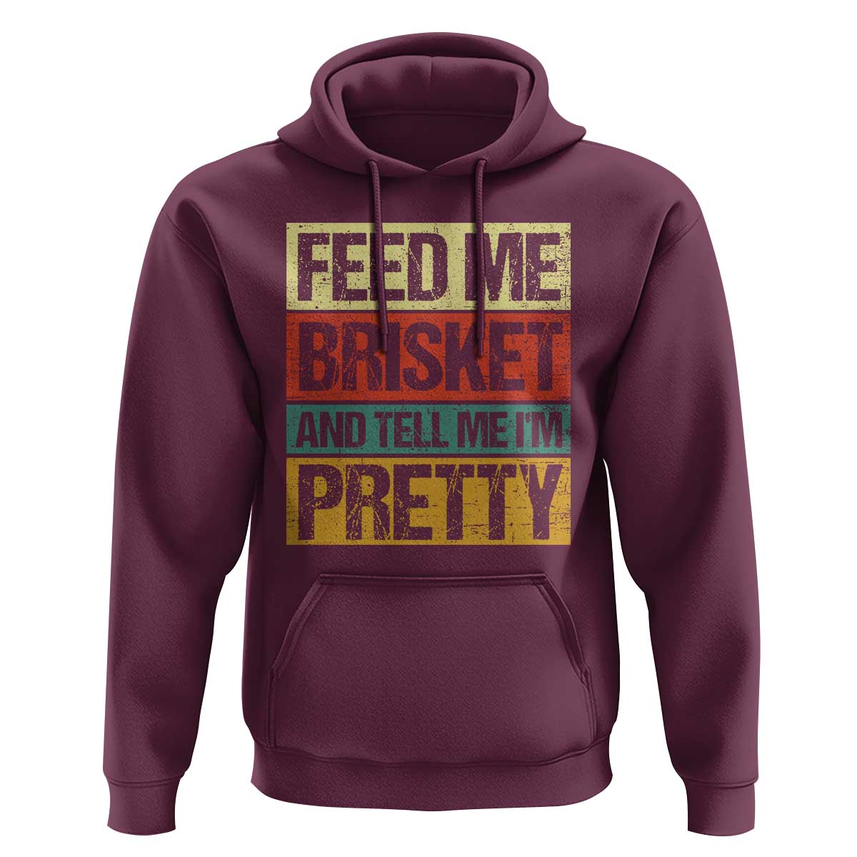Funny Pitmaster BBQ Hoodie Feed Me Brisket Retro Smoker Grilling