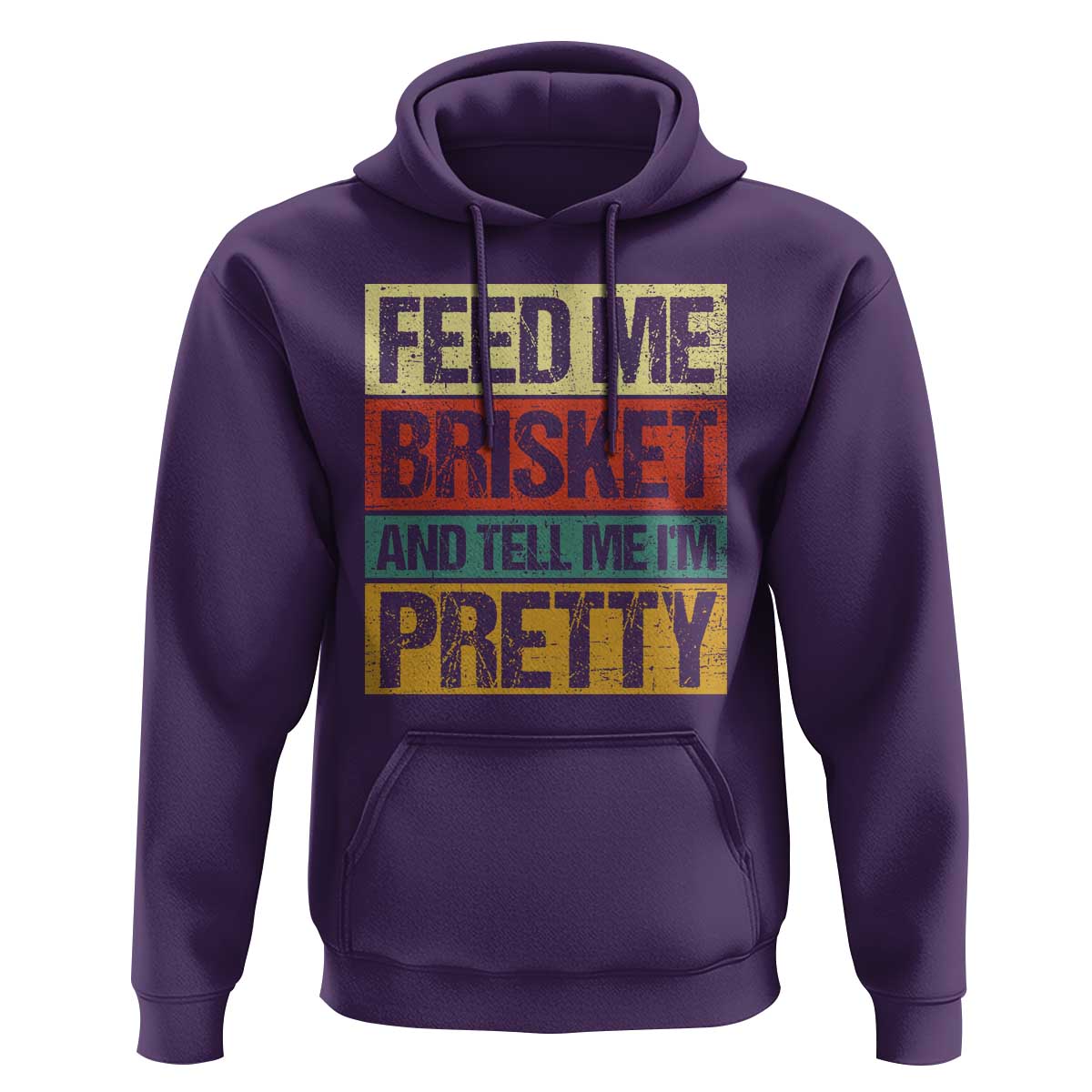 Funny Pitmaster BBQ Hoodie Feed Me Brisket Retro Smoker Grilling
