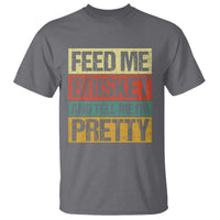 Funny Pitmaster BBQ T Shirt Feed Me Brisket Retro Smoker Grilling - Wonder Print Shop