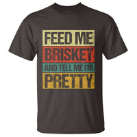 Funny Pitmaster BBQ T Shirt Feed Me Brisket Retro Smoker Grilling - Wonder Print Shop