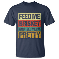 Funny Pitmaster BBQ T Shirt Feed Me Brisket Retro Smoker Grilling - Wonder Print Shop
