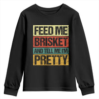 Funny Pitmaster BBQ Youth Sweatshirt Feed Me Brisket Retro Smoker Grilling